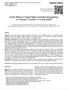 Acute Effects of Heart Rate-Controlled Exergaming on Vascular Function in Young Adults_2022