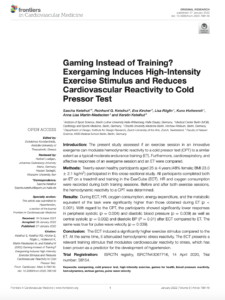 Exergaming induces High-intensity exercise stimulus and reduces cardiovasular reactivity to cold pressor test_2022